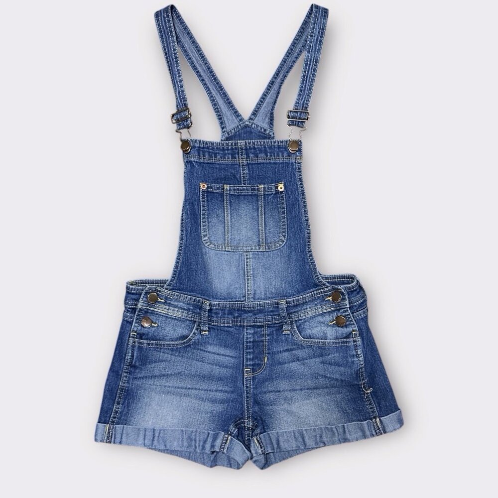 Womens‎ XS Y2K Denim Shortall Cuffed Overalls Bibs Country Cowgirl Southwestern